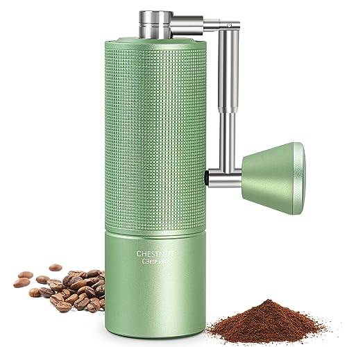 TIMEMORE Chestnut C3 ESP Pro Hand Coffee Grinder, Stainless Steel S2C Conical Burr Manual Coffee Grinder with Foldable Handle, Adjustable Grind Setting for Espresso to French Press - Green