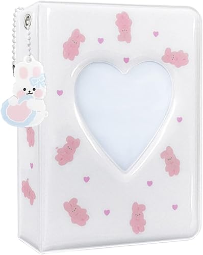 Carpeta para tarjetas fotográficas Kpop de 3 pulgadas, bonito álbum de fotos, portátil, álbum de tarjetas de fotos Kpop con bonito colgante para