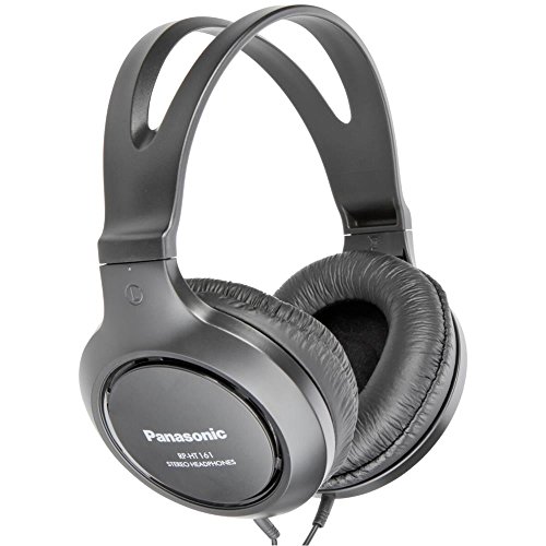 Panasonic RP-HT161E-K Hifi-Kopfhörer - 2 m langes Kabel, 10-27.000 Hz, 30 mm Wandler, schwarz