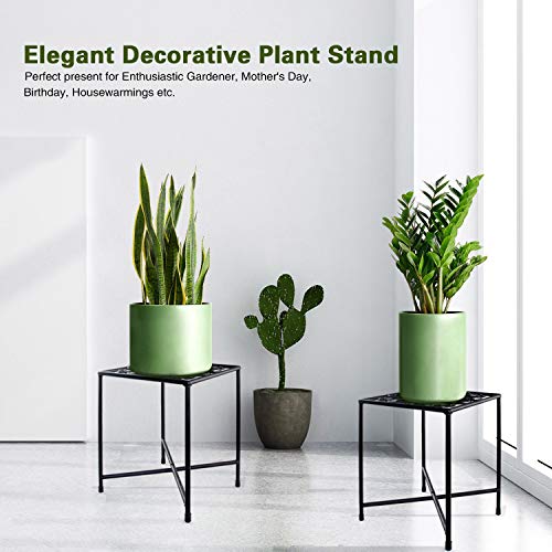 Metal Plant Stand, KABB Iron Art Flower Pot Holder, Modern Metal Display Potted Rack,Rustproof Flower Pot Stand | Decorative Plant Holder for Home, Garden, Patio, Plant Lovers (8 Inches 1Pcs) - Thumbnail 2