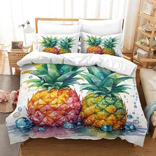 Fresh-Pineapple-3D-Bedding-Duvet-Cover-Set-Watercolor-Style-3-Piece-1-Duvet-Cover2-Pillowcase-for-Teen-Boys-Girls-Sports-Microfiber-Bedding-Quilt-Full203x228cm 51b5c3OmQ3L