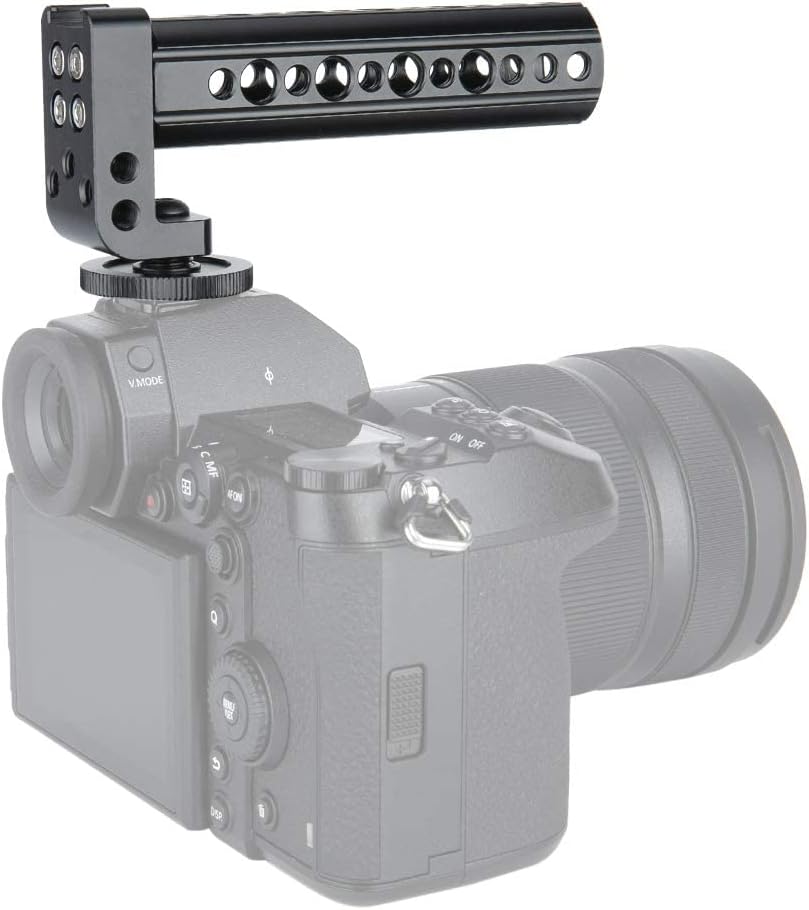NICEYRIG Hot Shoe Top Cheese Handle Grip Mount for DSLR Camera Applicable for Panasonic GH5 GH4 Compatible with Sony A6400 A6500 A7Riii A7iii A7Sii - 086