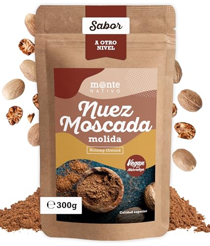 Nuez moscada molida Monte Nativo (300 g) – Nuez moscada – Nuez moscada molida para cocinar, perfecta para curry y chai – Ideal para rallador de nuez moscada