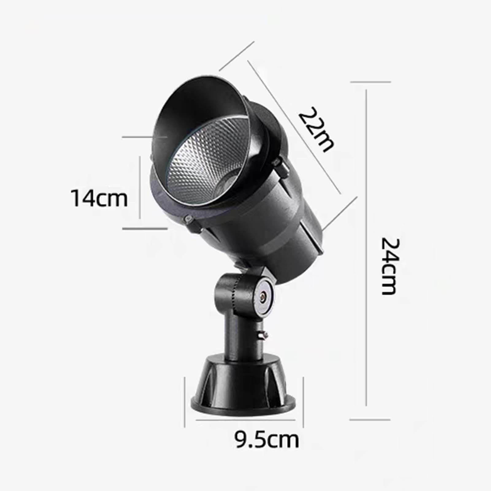 Zewnętrzny reflektor LED, oświetlenie krajobrazu podwórka, reflektor COB na trawnik i drzewa, wbudowane reflektory 24 V/220 V, do hoteli, dziedzińców wewnętrznych, ogrodów, parków (30 W (24V