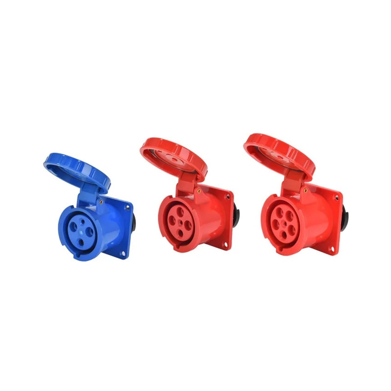 Industrial plug and socket waterproof connector 3PIN 4PIN 5PIN 16A/32A IP44 waterproof electrical connection wall mount socket(63A Panel Mounted,10 Pcs,4 Pin)