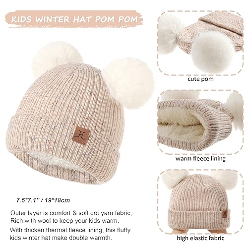 Toddler Hat Scarf Glove Set 2t-4t Boy Girls Winter Beanie Hat Neck Warmer Mitten Kids Hats And Gloves Ages 4-8 Fleece Lined3