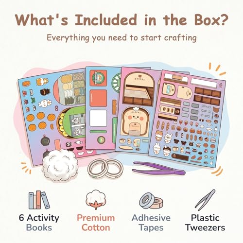 Image of PATPAT 6Pcs DIY Paper Quiet Book, Hands-On Activity Set for Kids Age 3