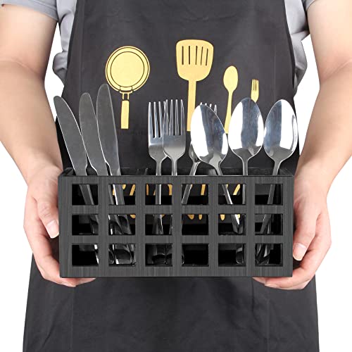 Ayiaren CUTLERY HOLDER Utensil Holder Organizer For Kitchen Countertop, Party, Table, Fork, Spoon Storage Container Wood Silverware Holder Flatware Caddy thumb #1