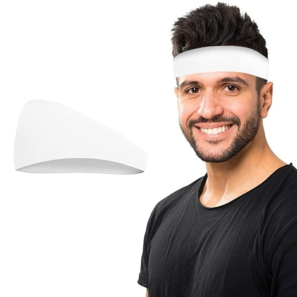Running Headbands for Men Sweatbands Sports Sweat Bands Mens Workout Thin Fitness Gym Yoga Headband Men - Athletic Headbands Men Cycling Sweat Band, (White) (B0CCSL5PX3) Amazon Price History, Amazon Price Tracker