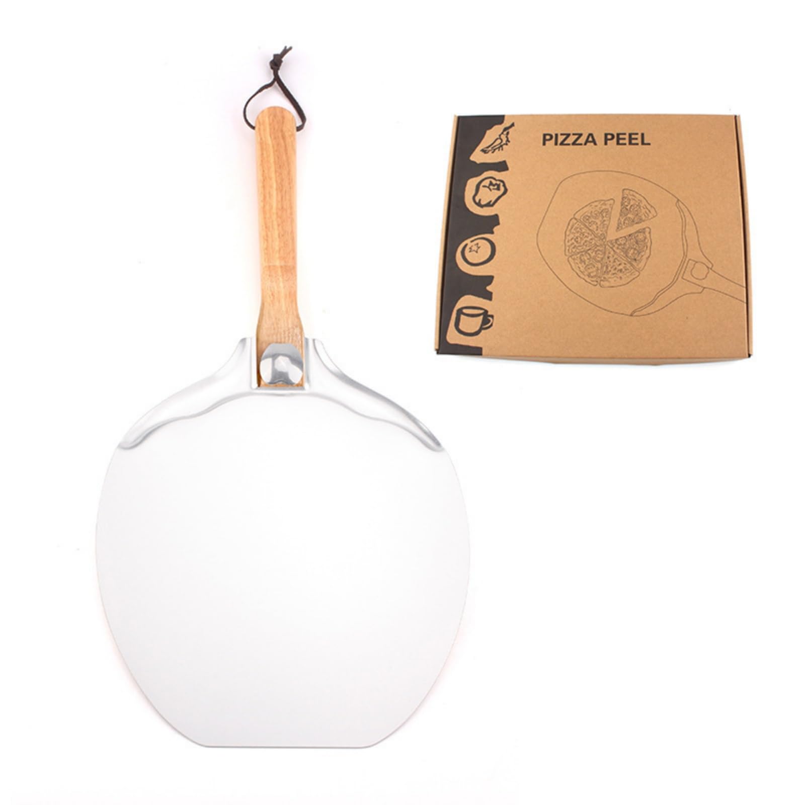 Grande pelle à pizza pliable de 30,5 cm en aluminium avec longue poignée amovible pour la cuisson du pain maison
