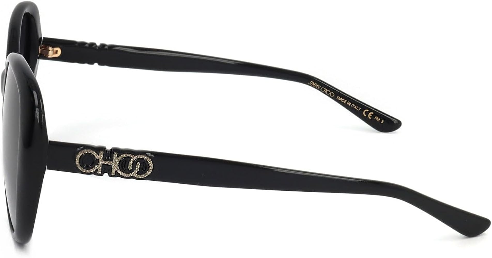 Amazon.com: Jimmy Choo Modern Round/Oval Sunglasses, Black, 57