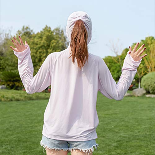 Jaqueta feminina com capuz e proteção solar KesYOO com proteção UV, manga comprida, casaco de zíper