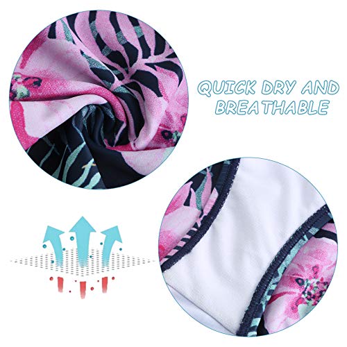 Image of Girls One Piece Swimsuits Off Shoulder Bathing Suit Kids Hawaiian Floral Swimwear 3-16 Years