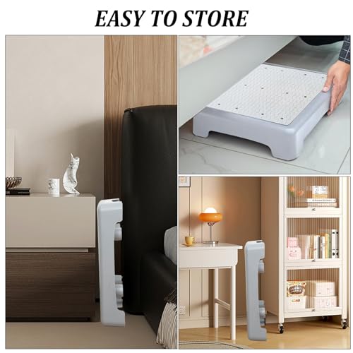 Anti-Rutsch Halbstufe, One Step Stool für Senioren, Tragbare Tritthocker Bis 200 Kg, Stapelbare Halbstufe Treppenhilfe für Senioren, Kinder, Dusche, Auto, Outdoor (Grau)
