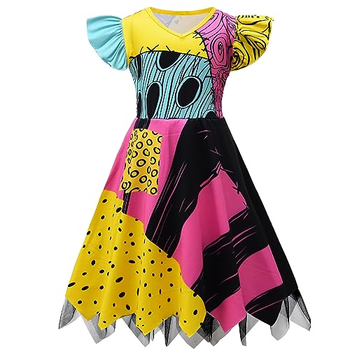 Disfraz completo Sally para niñas con peluca y medias miniatura 2
