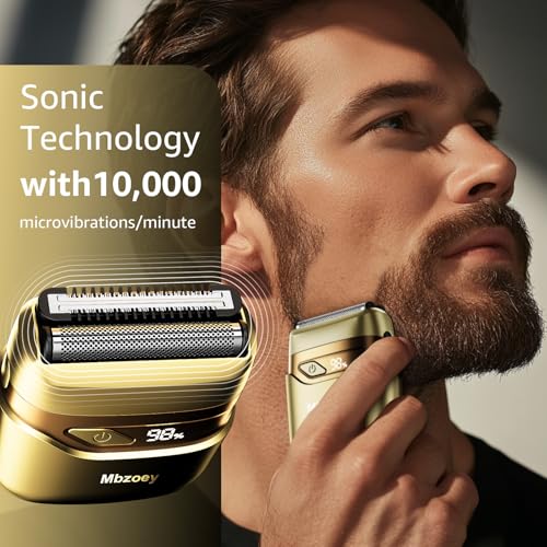 Mbzoey Electric Foil Shavers for Men IPX7 Waterproof Light Gold - image 8