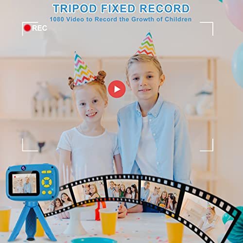 Kids Camera Toys For 4-8 Year Old Boys, Selfie Camera For Kids Gift For Boys Age 3-6,Kids Time Lapse Camera With 32G Memory Card (Blue) By Elimiic #TOP3