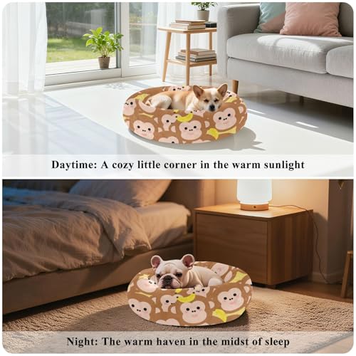 Lit doux pour chien taille M marron chaud confortable - 5