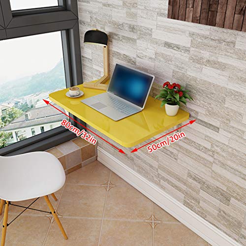 Table pliante murale en bois jaune bureau d'étude flottant haut de gamme
