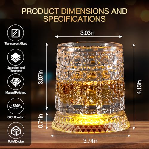 Verre à whisky classique à base rotative élégance pour bourbon