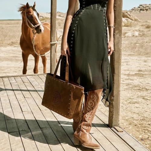 Bolso tote de cuero occidental Myra para mujer – Bolso de mano oficialmente licenciado de Yellowstone con tachuelas miniatura 2