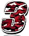 Biomar Labs® Adesivo Sticker Numero Racing 3 Gara Camouflage Mimetico Militare Rosso Auto Moto Cross Rally Sport Tuning N 223