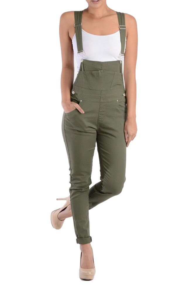 American BaziG-Style USA Women's Solid and Print Skinny Overalls