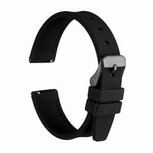 HARFINGTON Silicone Watch Band 18mm Width Quick Release Soft Rubber Watch Strap with Electroplated Stainless Steel Buckle for Men Women, Dark Red