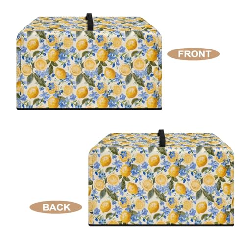 Image of Microwave Oven Cover Protective Kitchen Appliance Dustproof Cover Stain-Resistant Air Fryer Toaster Oven Protector Countertop Decorations, S, Lemon Flower
