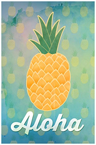 Aloha Pineapple Hawaii Hawaiian Fruit Welcome Decoration Beach Sunset Palm Landscape Pictures Ocean Scenic Scenery Tropical Nature Photography Paradise Scenes Cool Wall Decor Art Print Poster 12X18 #TOP27
