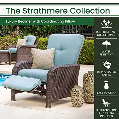 Hanover Outdoor Strathmere Luxury Recliner, Ocean Blue #TOP4