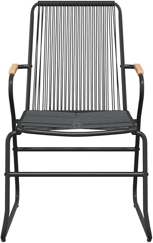Miniatura 5 de Sillas de patio, 2 piezas, color negro, 22.8 x 23.2 x 33.7 de PVC, cómodas sillas de terraza para patio al aire libre, Sillas para Comedor para