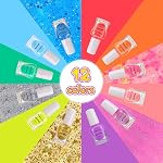 TOMICCA Ensemble de Nail polonais pour enfant, non toxique Peel-Off Nail polonais rapide à base d'eau sèche petite fille ongles polonais, naturel sans odeur 12 Cadeaux de couleur Candy Nail polonais ensemble pour les enfants DIY Âge 3+