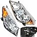 For Toyota Yaris/Vitz 2012-2014 Hatchback Headlights Headlamps Headlamps Headlights Left+Right Pair Replacement, Projector Halogen Headlight 6Pin, Black Housing Clear Lens Front Head Light Lamp