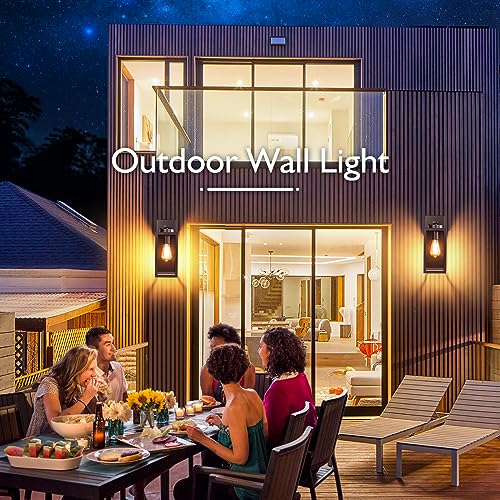 Image of BesLowe Outdoor Wall Light, Modern Exterior Porch Sconce Lighting, Brown | Waterproof, Rust-Resistant, Durable Metal with Clear Glass, Standard E26 Socket, Easy to Install