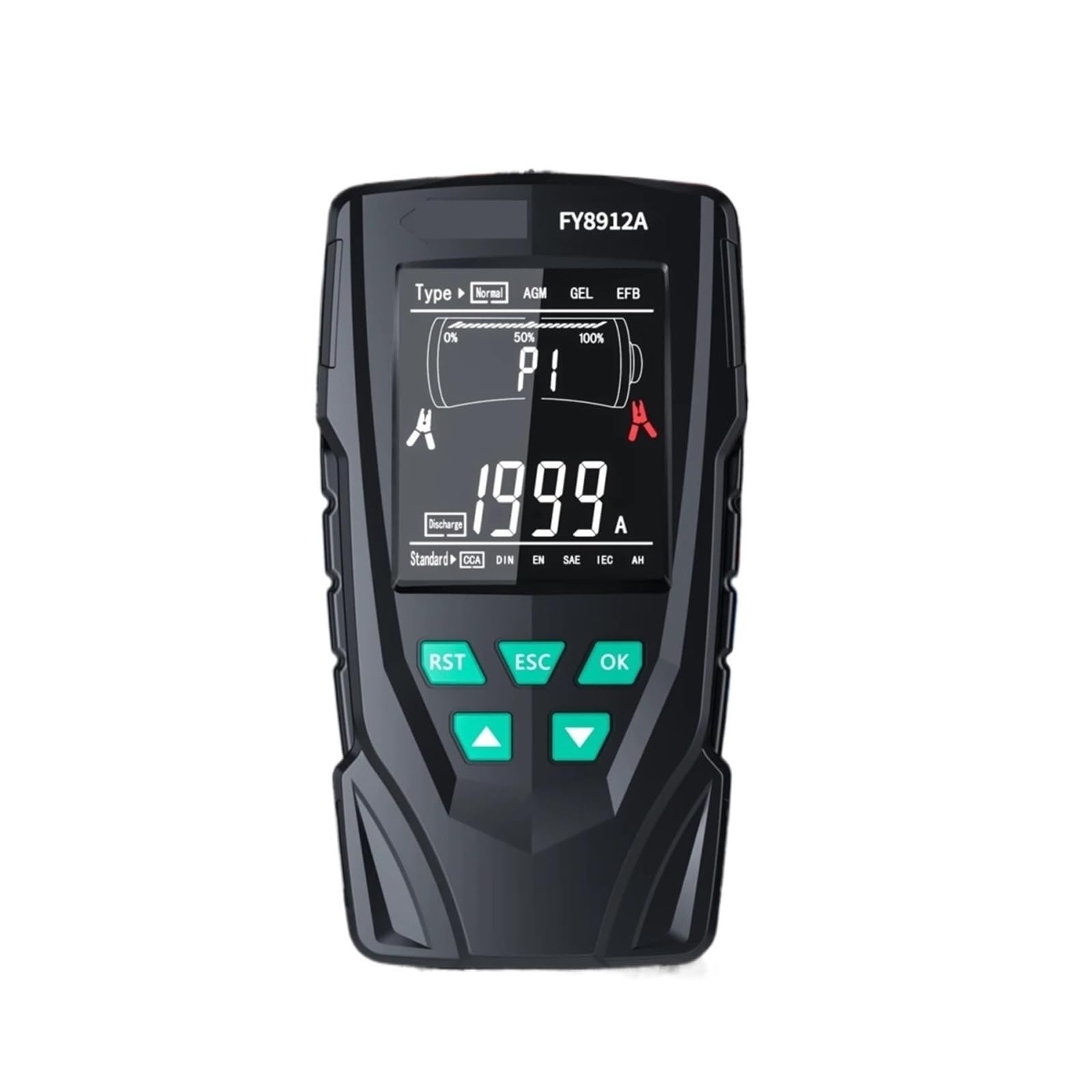 Comprobador de baterias Probador de batería de Coche FY8912A, 12 V/24 V, for monitoreo de batería de Coche, Motocicleta, camión, comprobador de Carga y Capacidad de batería.(FY8912B)