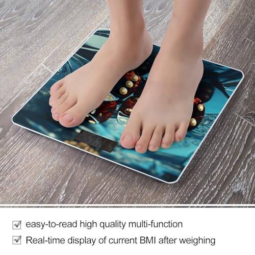 Báscula digital para baño con vidrio templado y pantalla LCD miniatura 5