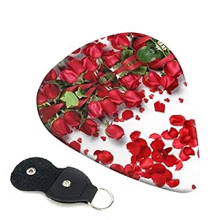 Red Rose Petals Lot de 6 médiators pour guitare acoustique, guitare électrique, basse, ukulélé – fins, moyens et épais. - Les Beatles, Paul McCartney, John Lennon, RIngo Starr, George Harrison