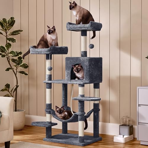 Árbol para gatos 24"x19"x59" con rascador y hamaca miniatura 3