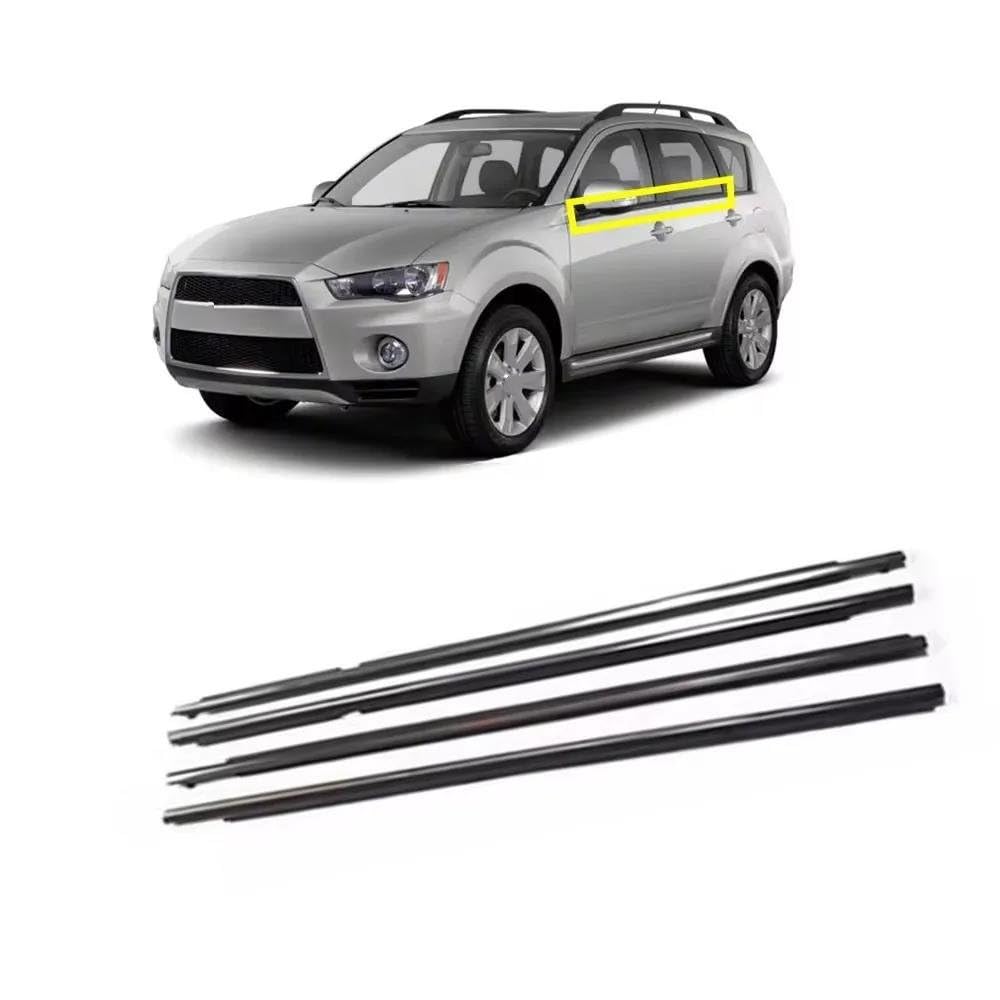 Burlete Exterior Ventanas Coche Para Peugeot 4007 Cw 5727a107, Goma Cromada Para Cristal Exterior De Ventana, Burlete (4 Piezas)