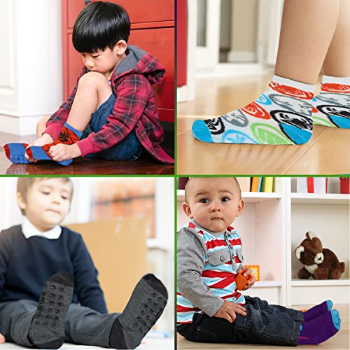 Image of Spiderman Grip Socks, Socks for Toddler Boys, 10 Pack, Spider man Toddler Gripper Socks, Amazing Spiderman Variety Pack