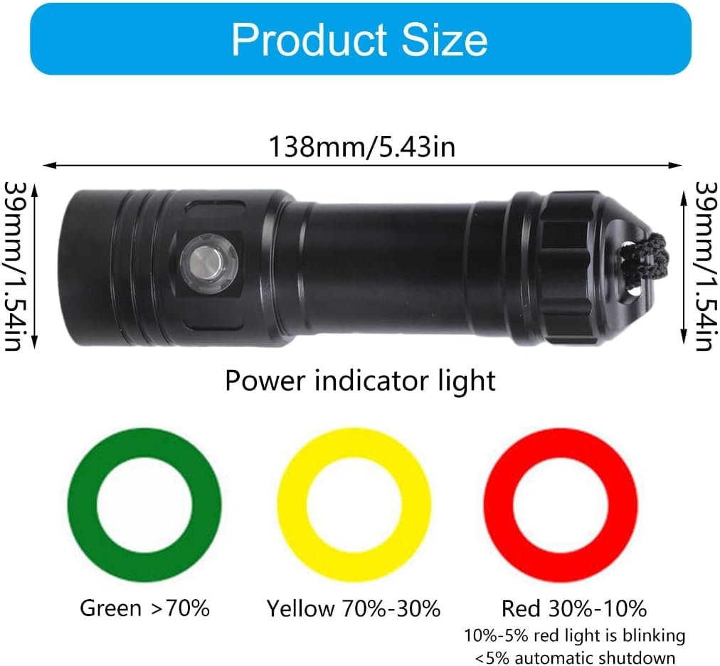 Scubas Diving Flashlight Safety Dives Lights Powerful Dives Torches Enduring