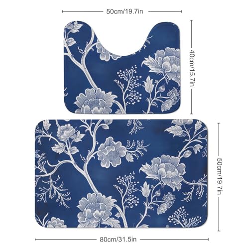 Tapis de bain en microfibre lot de 2 absorbant et antidérapant en U