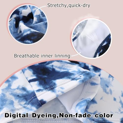 Image of Girls Two Piece Tankini Swimsuits Tie Dye Bathing Suit Kids Hawaiian Swimwear Set 3-16 Years