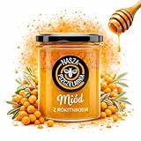 Honig mit Sanddorn 420g – Premium Cremiger Blütenhonig vom Imker, Natürliche Bestandteile, Aromatisch Echter Honey aus Polen - Ideal für Backen & Desserts