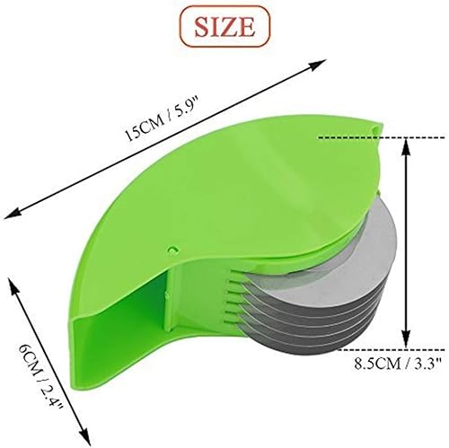 Miniatura 7 de Aoszbz - Cortador manual de cebollino de cebollino con 6 cuchillas de acero inoxidable para cocina y verduras