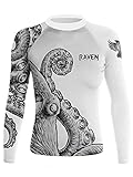 Raven Fightwear Women's Kraken Octopus V2 BJJ Rash Guard MMA White Medium