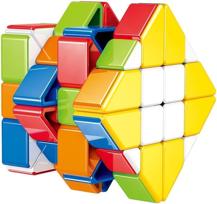 AI-YUN 4x4 Fisher Cube, Irregular 4x4x4 Speed Cube, No Sticker Twisty 4x4 Magic Cube Puzzles Toys, Brain Teasers