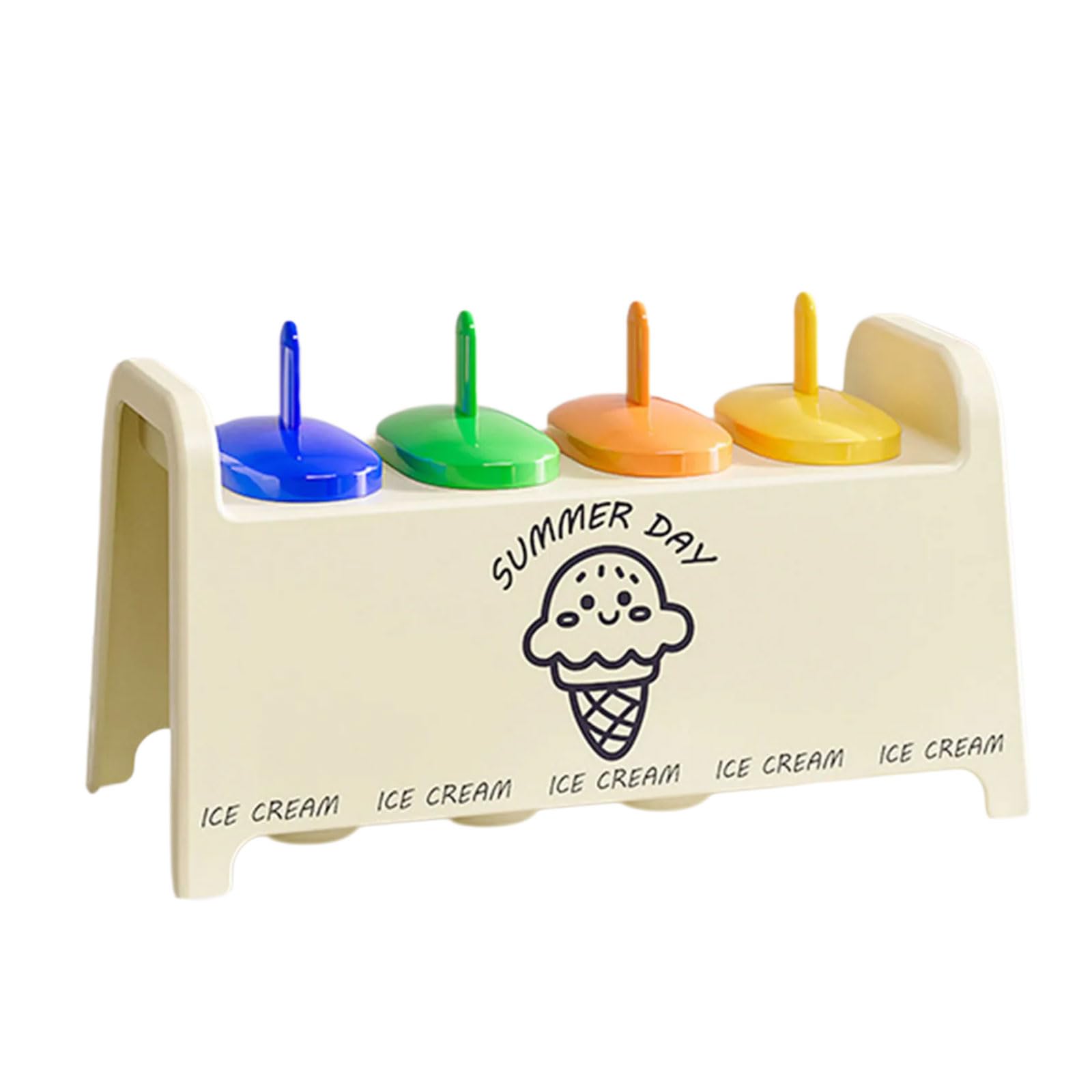 Buxuaaaa Multifunctional Ice Cream Popsicles Maker Easy Demold and 4 Colorful Stick Parties Ice Molds for Kid Snacks Maker