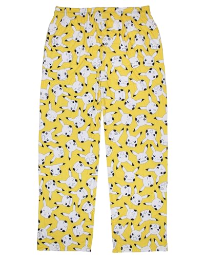 Pokemon Men's Pikachu Expressions Allover Design Adult Lounge Sleep Pajama Pants4